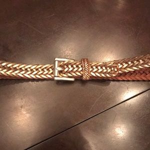 Michael Kors gold braided leather belt Small